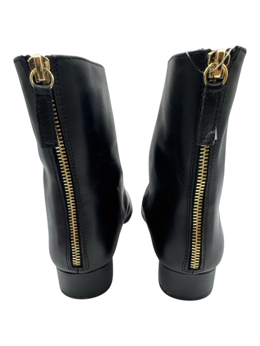 J. Crew Shoe Size 8.5 Black Leather Upper Back Zip Chisel Toe Ankle Boots Black / 8.5
