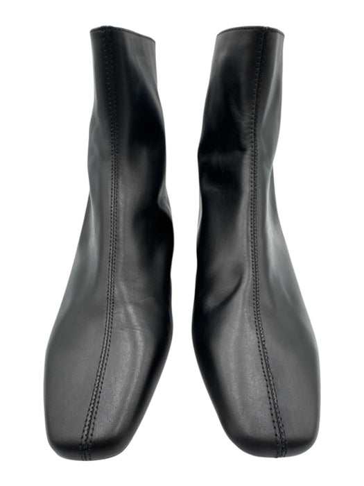 J. Crew Shoe Size 8.5 Black Leather Upper Back Zip Chisel Toe Ankle Boots Black / 8.5