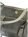Tory Burch Black Leather Zip Top Two Handles Side Pocket Tote Bag Black