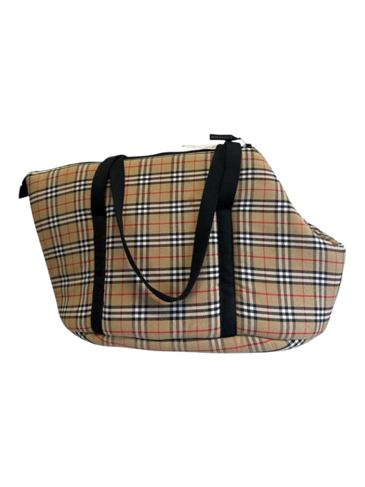 Burberry Brown, Red, Black Zip Top Novacheck Tote Dog Carrier Bag Brown, Red, Black