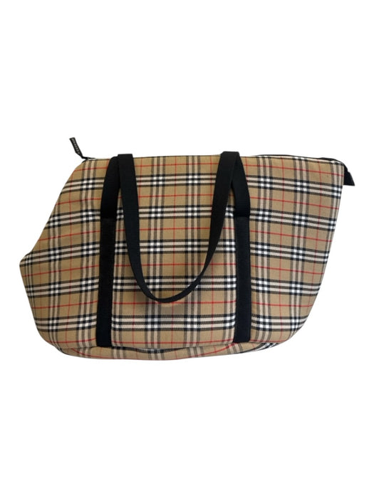 Burberry Brown, Red, Black Zip Top Novacheck Tote Dog Carrier Bag Brown, Red, Black