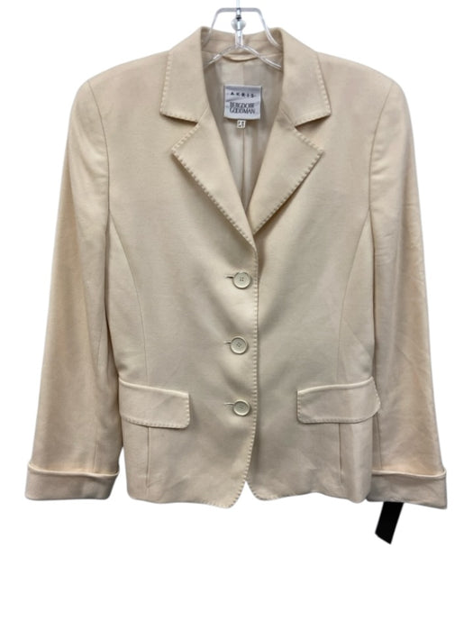 Akris Bergdorf Goodman Size M / 8 Cream White Cashmere Cuffed Sleeves Jacket Cream White / M / 8