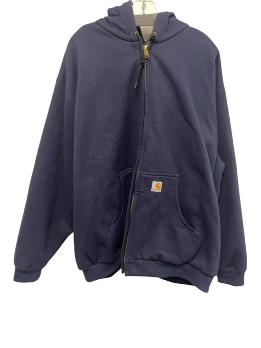 Carhartt NWT Size XXL Navy Blue Cotton Solid Hoodie Zip Up Men's Jacket Navy Blue / XXL