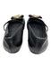 Salvatore Ferragamo Shoe Size 4.5 Black & Gold Leather Grosgrain Bow Strap Flats Black & Gold / 4.5