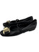 Salvatore Ferragamo Shoe Size 4.5 Black & Gold Leather Grosgrain Bow Strap Flats Black & Gold / 4.5