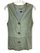GV Versatile Size Est M Mint Green Suede leather Clear Buttons Sleeveless Vest Mint Green / Est M