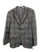 Bergdorf Goodman Brown & Multi Wool Plaid 2 Button Men's Blazer Brown & Multi / 42R