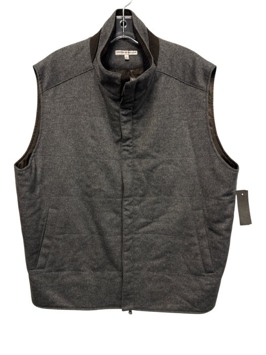 Peter Millar Size L Gray Wool Blend Solid Vest Men's Jacket Gray / L