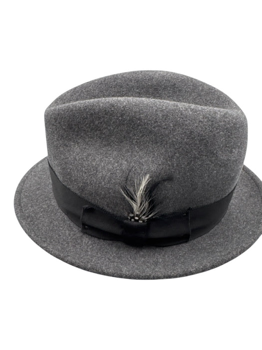 Bailey NWT Gray & Black Wool Fedora Men's Hat Gray & Black
