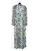 Sugar + Lips Size M White, Blue, Green Polyester Floral Long Sheer Sleeve Dress White, Blue, Green / M