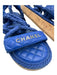 Chanel Shoe Size 39 Blue Leather Rope Cork Velcro Sandals Blue / 39