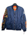 Bape AS IS Size L Blue Synthetic Solid Bomber Men's Jacket L