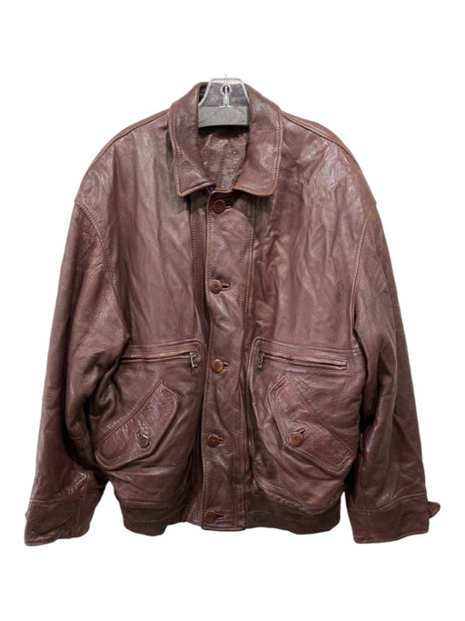 Bogner Size M Brown Leather Solid Bomber Vintage Men's Jacket M