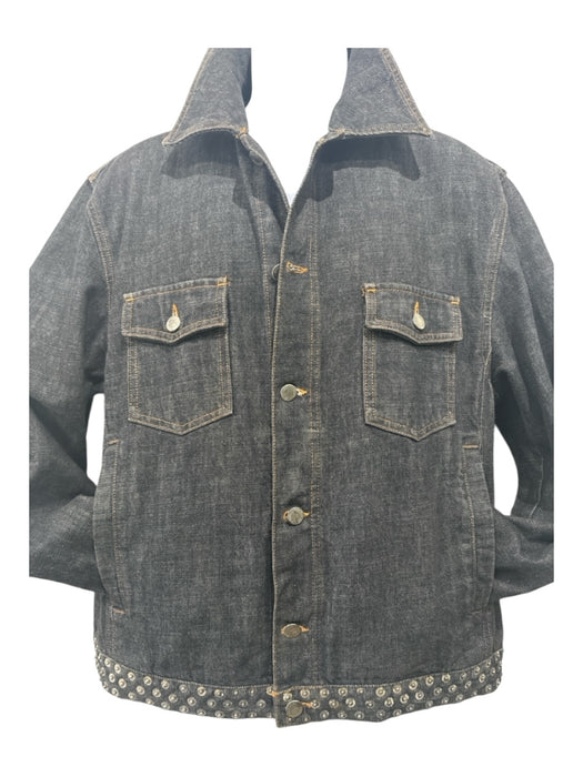 Moschino Size 54 Dark Wash Cotton Studded Trucker Men's Jacket 54