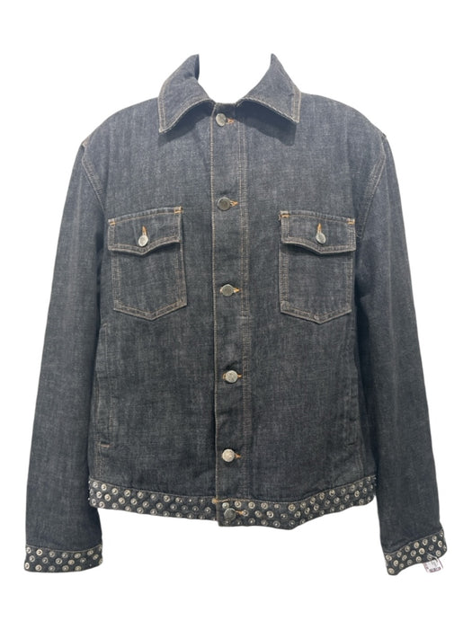 Moschino Size 54 Dark Wash Cotton Studded Trucker Men's Jacket 54