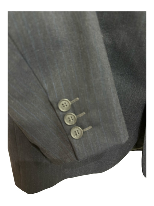 Yves Saint Laurent Black & Blue Wool 2 Buttons Striped Men's Blazer Black & Blue / Est 40