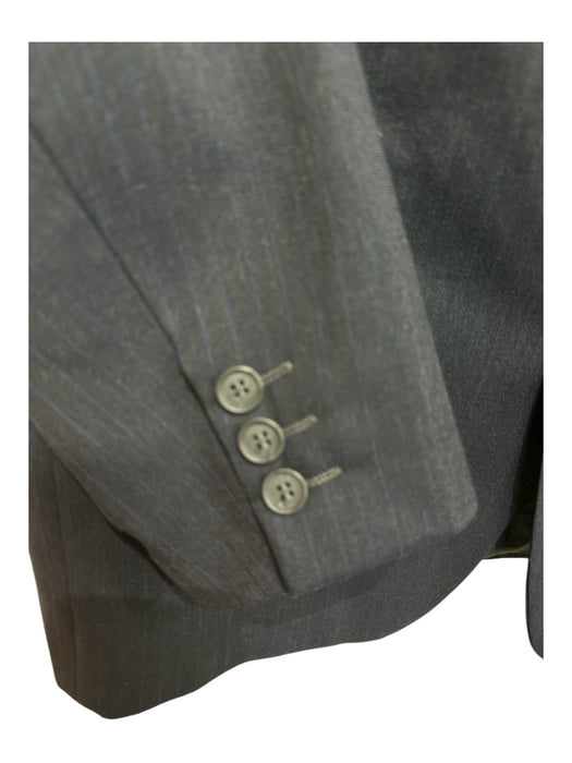 Yves Saint Laurent Black & Blue Wool 2 Buttons Striped Men's Blazer Black & Blue / Est 40