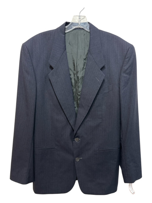 Yves Saint Laurent Black & Blue Wool 2 Buttons Striped Men's Blazer Black & Blue / Est 40
