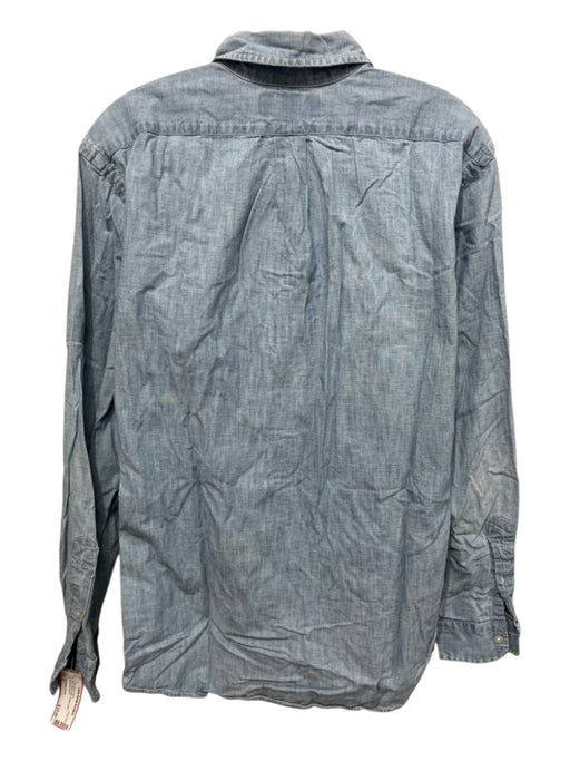 Polo Ralph Lauren Size M Blue Cotton Solid Button Down Men's Long Sleeve Shirt Blue / M