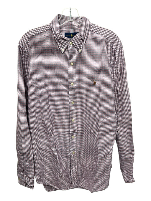 Polo Ralph Lauren Size L Red, White, Blue Cotton Plaid Men's Long Sleeve Shirt Red, White, Blue / L