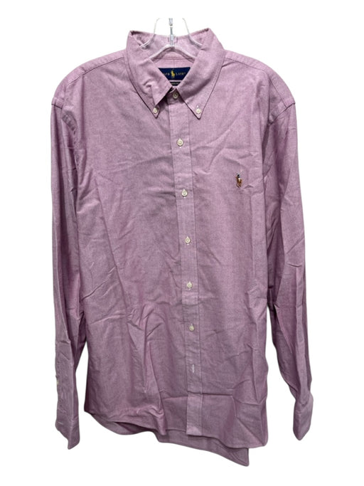 Polo Ralph Lauren Size L Red Cotton Button Down Men's Long Sleeve Shirt Red / L