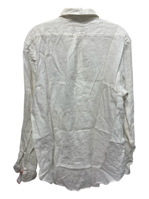 Polo Ralph Lauren Size L White Linen Solid Button Down Men's Long Sleeve Shirt White / L