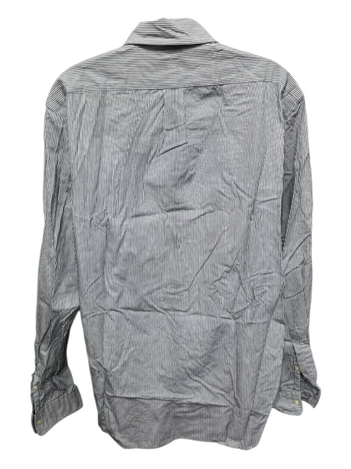 Polo Ralph Lauren Size L Black & White Cotton Striped Men's Long Sleeve Shirt Black & White / L