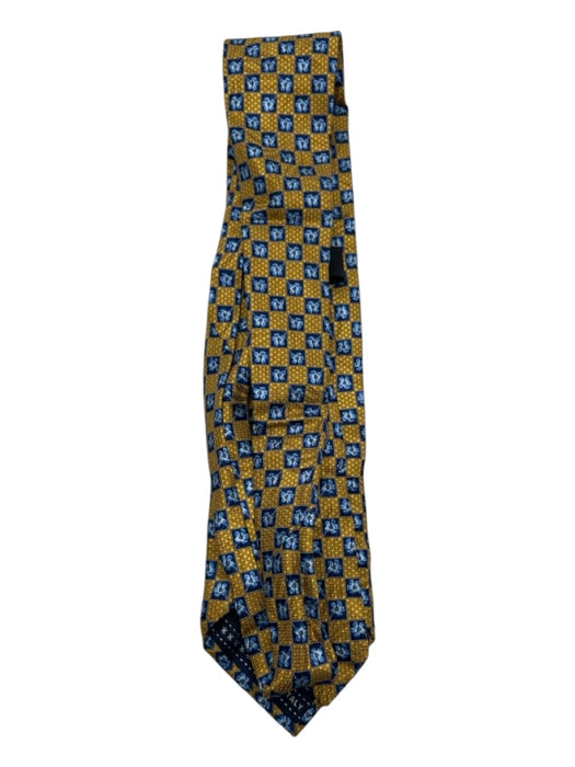 Ermenegildo Zegna Yellow & Multi Silk All Over Print Men's Tie Yellow & Multi