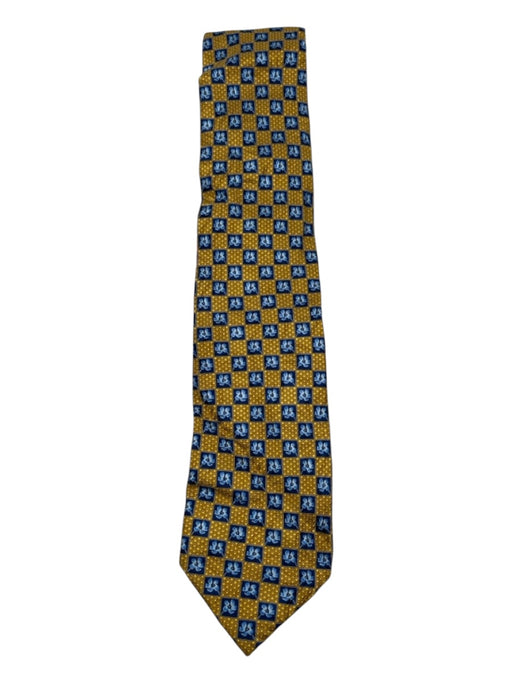 Ermenegildo Zegna Yellow & Multi Silk All Over Print Men's Tie Yellow & Multi