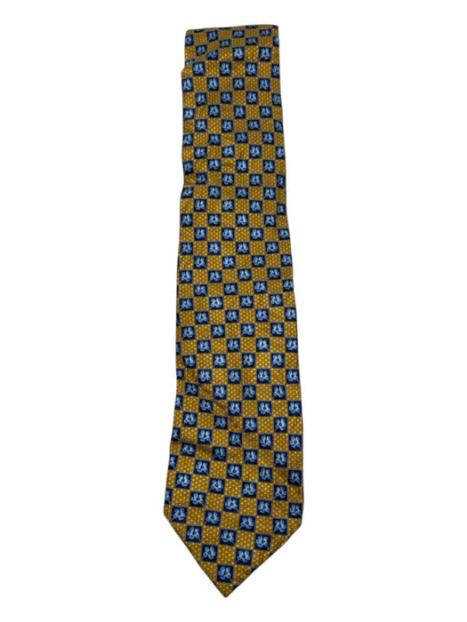 Ermenegildo Zegna Yellow & Multi Silk All Over Print Men's Tie Yellow & Multi