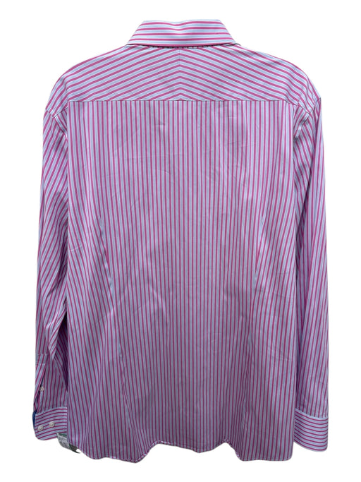 Psycho Bunny NWT Size 16.5 Blue & Purple Cotton Blend Striped Long Sleeve Shirt Blue & Purple / 16.5