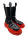 Bottega Veneta Shoe Size 39 Black & Red Leather Rubber Sole Color Block Booties Black & Red / 39