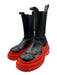 Bottega Veneta Shoe Size 39 Black & Red Leather Rubber Sole Color Block Booties Black & Red / 39