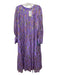 Ciebon Size L Purple Print Viscose Blend Metallic Long Sleeve Midi Dress Purple Print / L