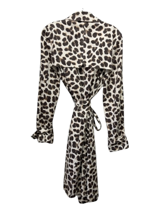 Alice by Temperley Size 6 Beige & Brown Cotton Animal Print Trench Sash Coat Beige & Brown / 6