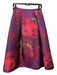 Ann Mashburn Size S Pink & Purple Polyester Jacquard Pleated Knee Length Skirt Pink & Purple / S