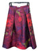 Ann Mashburn Size S Pink & Purple Polyester Jacquard Pleated Knee Length Skirt Pink & Purple / S