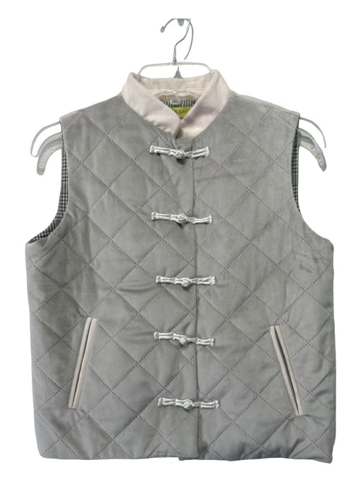 Le Tre Sarte Size S Gray Quilted Toggle Front Band Collar Vest Gray / S