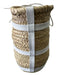 Altuzarra Beige & White Raffia Leather Trim Braided Handle Beach Bag Bag Beige & White / Large