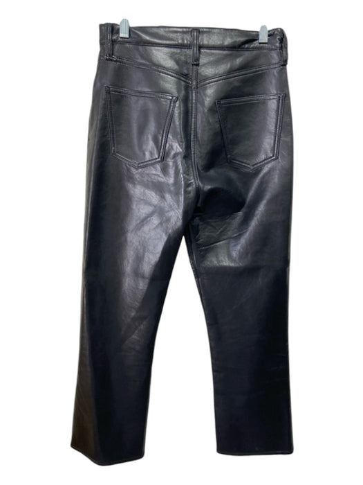 Agolde Size 24 Black Recycled Leather blend High Rise Straight Pants Black / 24