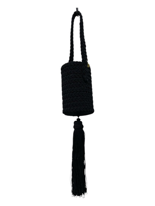 Rebecca De Ravenel Black Braided Tassel Cylinder Bag Black / S