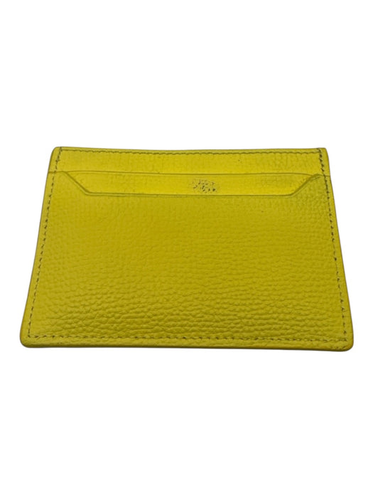 Loewe Yellow Pebble Leather Embellished Card Holder Wallets Yellow