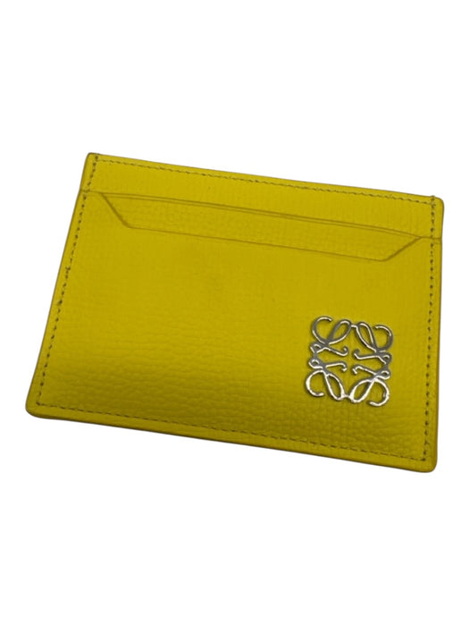 Loewe Yellow Pebble Leather Embellished Card Holder Wallets Yellow