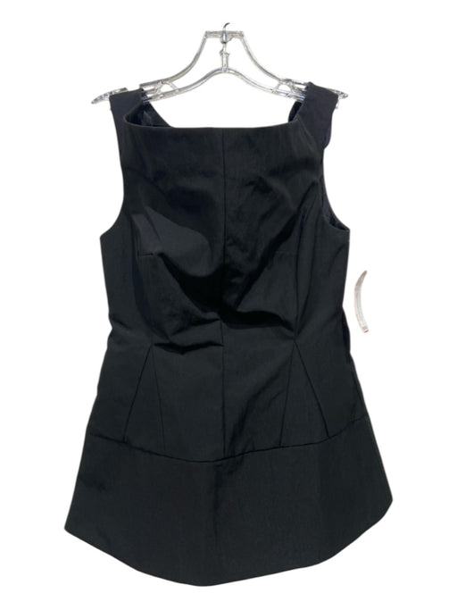 Tibi Size 2 Black Polyamide Darts Boat Neck Sleeveless Peplum Top Black / 2