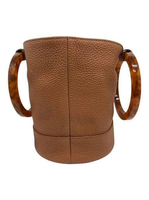 Simon Miller Tan Brown Pebbled Leather Circular Handle Two Handles Bucket Bag Tan Brown / Small