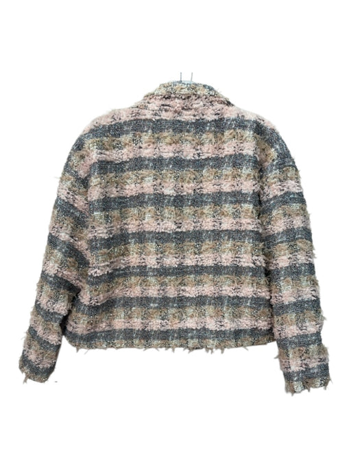 Buru Size XS/S Pink, White, Multi Polyester Blend Metallic Thread tweed Jacket Pink, White, Multi / XS/S
