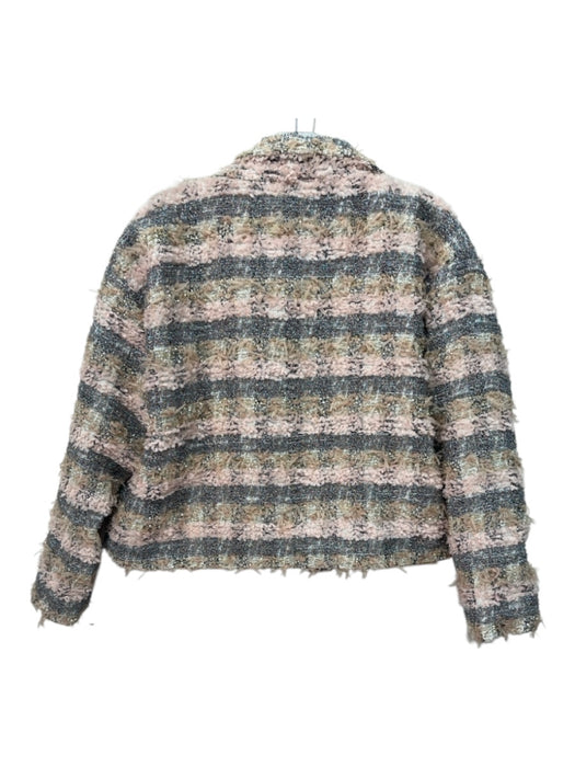 Buru Size XS/S Pink, White, Multi Polyester Blend Metallic Thread tweed Jacket Pink, White, Multi / XS/S