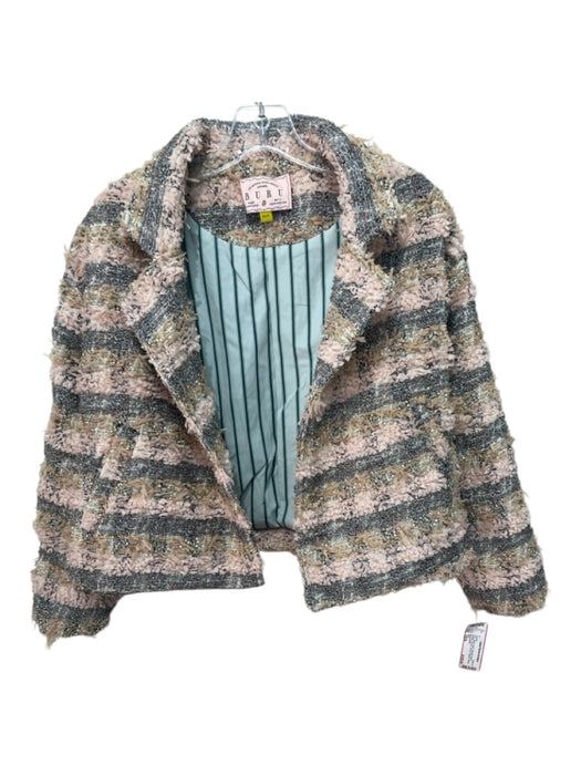 Buru Size XS/S Pink, White, Multi Polyester Blend Metallic Thread tweed Jacket Pink, White, Multi / XS/S