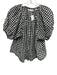 Doen Size XS Black & White Cotton Checked Puff Sleeve Button Front Top Black & White / XS