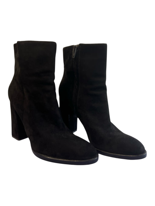 Alexander Wang Shoe Size 40.5 Black Suede Side Zip High Heel Almond Toe Booties Black / 40.5